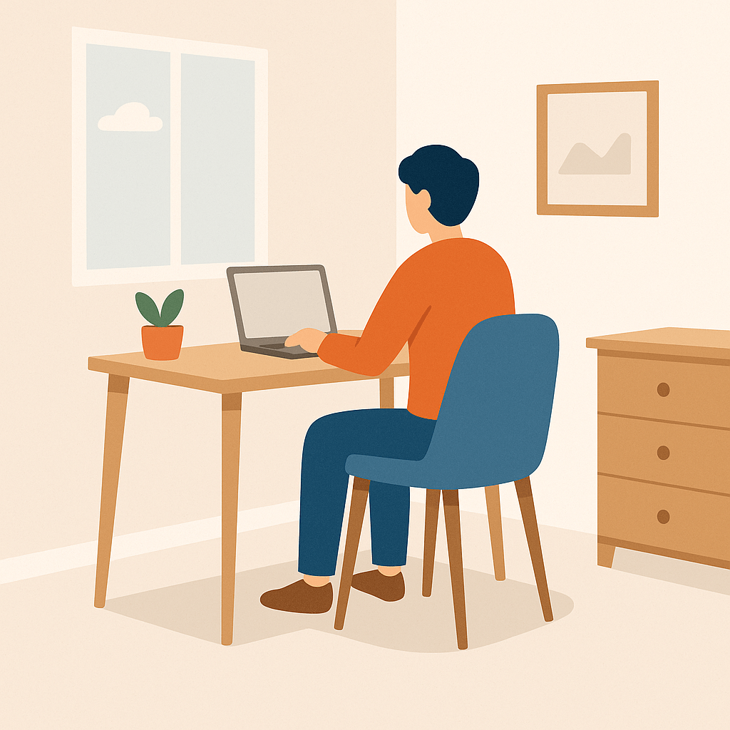 Can You Deduct Your Home Office Person working at a small desk in the corner of a room, representing the home office tax deduction.